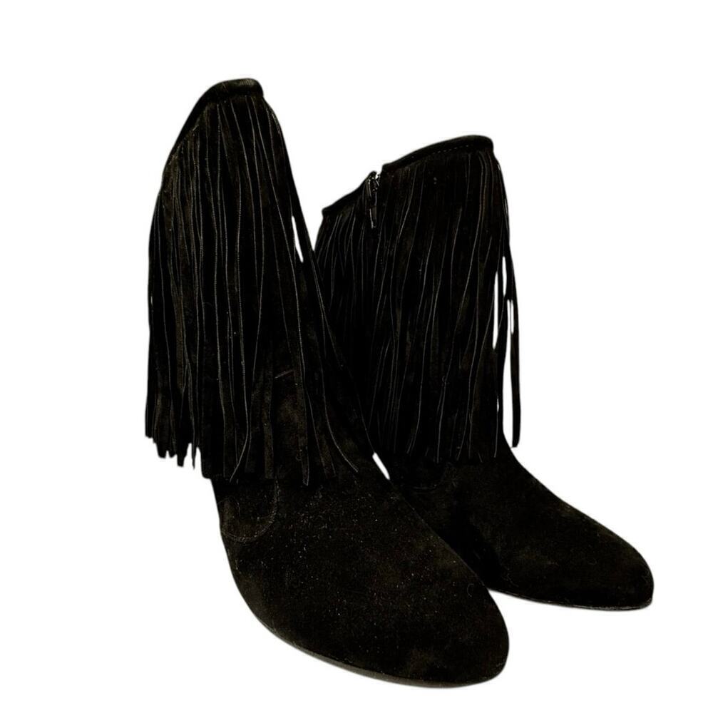 Chase & Chloe Carina-1Fringed Ankle Boot in Black Size 11 - Picture 5 of 15